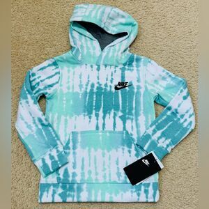NWT Nike Mint Foam Tie Dye Hooded Sweatshirt Boys Girls Sz 5
